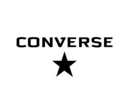 Converse Logo Brand With Name Black Symbol Shoes Design Vector Illustration