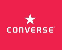 Converse Logo Brand Symbol Shoes White Design Vector Illustration With Pink Background