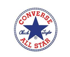 conversar todas estrella marca logo Zapatos azul y rojo símbolo diseño ilustración vector