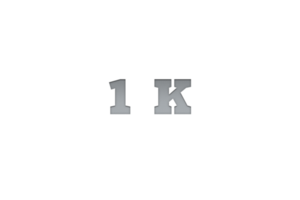 1 k subscribers celebration greeting Number with metal engriving design png