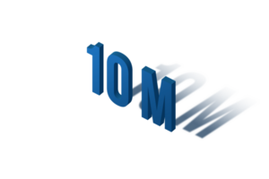 10 million subscribers celebration greeting Number with isomatric design png