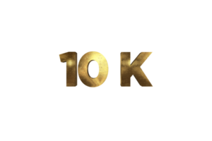 10 k subscribers celebration greeting Number with gold design png