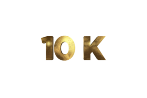 10 K iscritti celebrazione saluto numero con oro design png