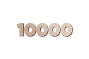 10000 subscribers celebration greeting Number with card board design png