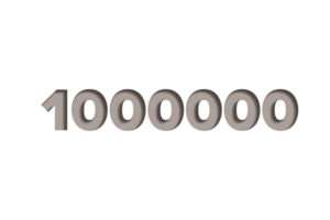 1000000 subscribers celebration greeting Number with wooden engraved design png