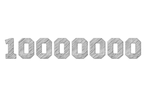 10000000 Abonnenten Feier Gruß Nummer mit Bleistift skizzieren Design png