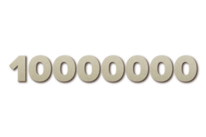 10000000 subscribers celebration greeting Number with card board 2 design png