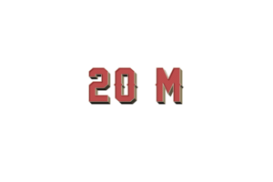 20 million subscribers celebration greeting Number with retro design png