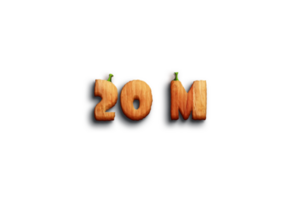 20 million les abonnés fête salutation nombre avec citrouille conception png