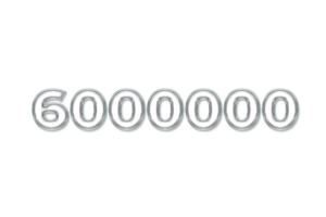 6000000 les abonnés fête salutation nombre avec verre conception png