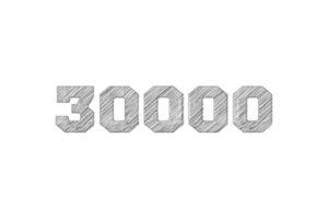 30000 iscritti celebrazione saluto numero con matita schizzo design png