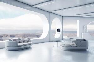 Futuristic room interior, minimalism style. photo