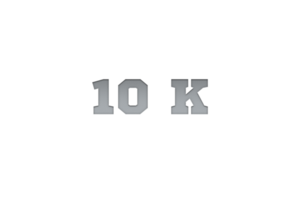 10 K iscritti celebrazione saluto numero con metallo incisione design png