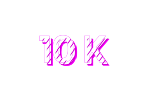 10 k subscribers celebration greeting Number with stripe design png