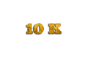 10 k subscribers celebration greeting Number with golden design png