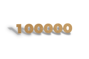 100000 subscribers celebration greeting Number with vintage design png