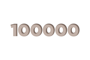 100000 subscribers celebration greeting Number with engrave design png