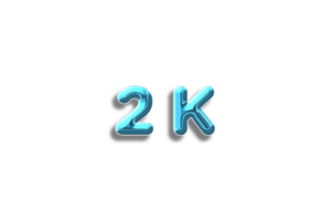 2 k subscribers celebration greeting Number with plastic design png