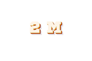 2 million subscribers celebration greeting Number with retro 2 design png