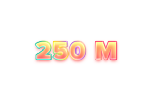 250 miljoen abonnees viering groet aantal met snoep kleur ontwerp png