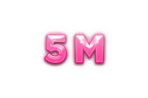 5 milioni iscritti celebrazione saluto numero con rosa design png