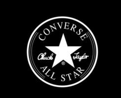 Converse All Star Logo Brand Shoes White Symbol Design Vector Illustration With Black Background