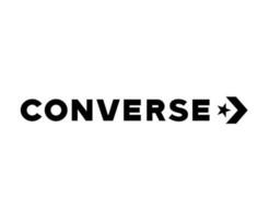 Converse Brand Shoes Logo Black Symbol Design Vector Illustration