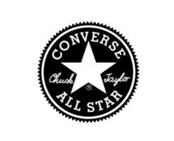 Converse All Star Brand Shoes Logo Black Symbol Design Vector Illustration