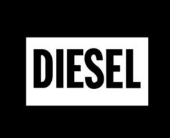 Diesel Logo Brand Symbol Name White Design luxury Clothes Fashion Vector Illustration With Black Background