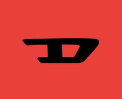 Diesel Logo Symbol Brand Black Design luxury Clothes Fashion Vector Illustration With Red Background