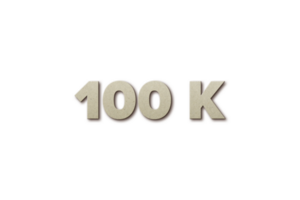 100 k subscribers celebration greeting Number with card board 2 design png