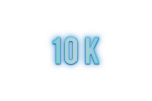 10 k subscribers celebration greeting Number with bannerneon design png