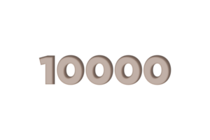 10000 subscribers celebration greeting Number with engrave design png