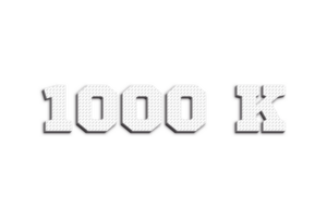 1000 k subscribers celebration greeting Number with 3d paper design png