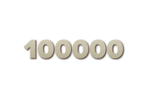 100000 subscribers celebration greeting Number with card board 2 design png