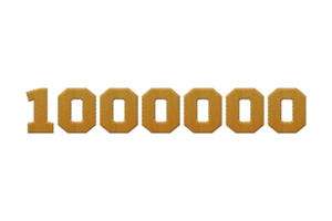 1000000 subscribers celebration greeting Number with embroidery design png