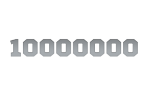 10000000 subscribers celebration greeting Number with metal engiving design png