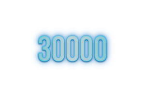 30000 iscritti celebrazione saluto numero con bannerneon design png