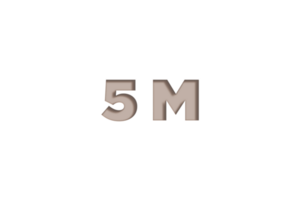 5 million subscribers celebration greeting Number with engrave design png