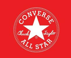 Converse All Star Brand Logo Shoes White Symbol Design Vector Illustration With Red Background