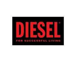 Diesel Logo Brand Clothes Symbol Black And Red Design luxury Fashion Vector Illustration