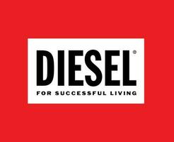 Diesel Logo Brand Clothes Symbol Design luxury Fashion Vector Illustration With Red Background