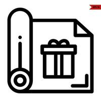 gift box  in paper line icon vector