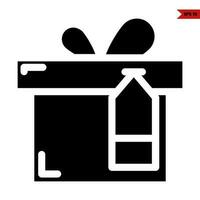 gift box with  label glyph icon vector