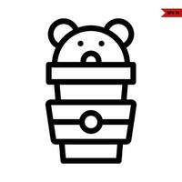 bear in bottle cup in bottle water vector