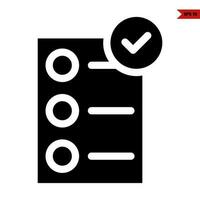 to do list in paper with check in button glyph icon vector