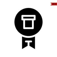 box in ribbon badge glyph icon vector