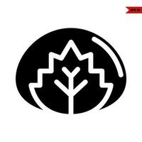 leaf in plate glyph icon vector