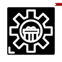 gift box in setting with in rame glyph icon vector
