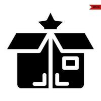 star in box glyph icon vector